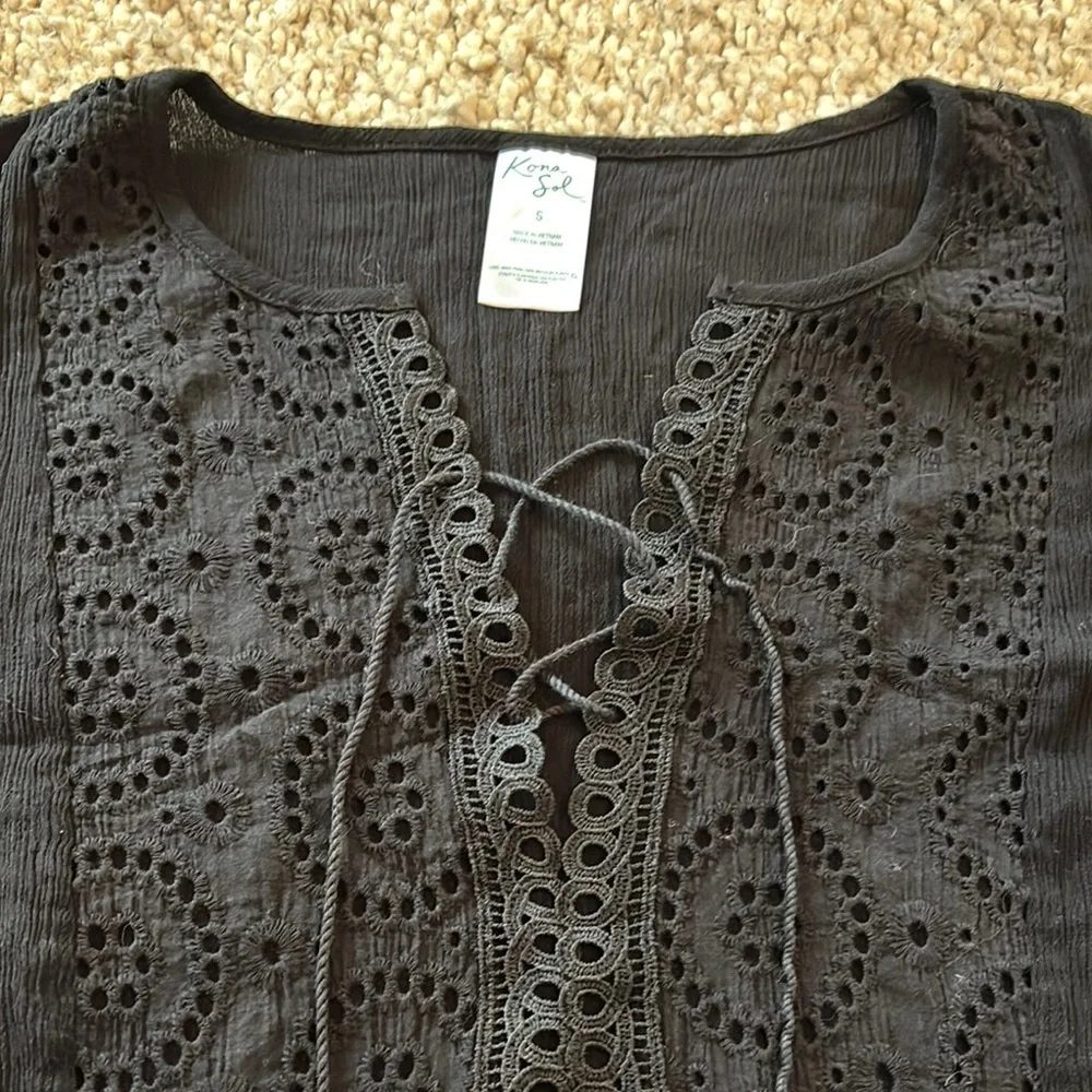 Kona Sol Sleeveless Swim CoverUp size small black